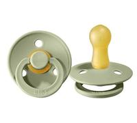 BIBS Pacifiers Colour Collection - Chupete de goma natural sin BPA para bebé, fabricado en Dinamarca, a partir de 18 meses (paquete de 2 unidades), color sabia