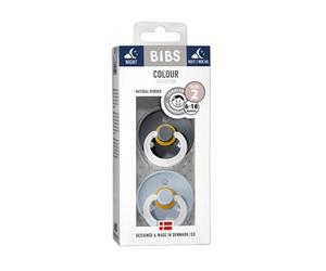 Bibs Pack Chupetas Látex Noturnos 6 18m Azul Cinza T1 2uds