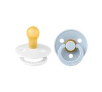 Bibs Round White-Baby Blue Talla 2 2uds