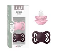 BIBS Supreme Chupete, 0-6 meses, 2-pack, Baby Pink/Plum