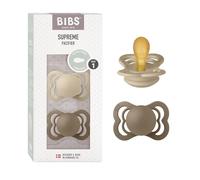 BIBS Supreme Chupete, 0-6 meses, 2-pack, Vanilla/Dark Oak