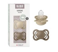 BIBS Supreme Chupete, 0-6 meses, 2-pack, Vanilla/Dark Oak