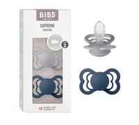 BIBS Supreme Chupete, 6-18 meses, 2-pack, Cloud/Steel Blue