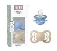 BIBS Supreme Chupete, 6-18 meses, 2-pack, Vanilla/Sky Blue