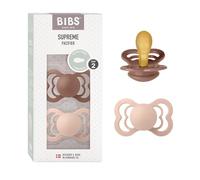 BIBS Supreme Chupete, 6-18 meses, 2-pack, Woodchuck/Blush