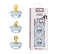 BIBS Try-it Chupete, 0-6 meses, 3-pack, tetinas variadas, Baby Blue