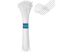 BIBTIM 100 bridas profesionales - 200 mm x 4.8 mm, clips de cable de manguera, bridas de nailon de gran tamaño, para cableado de oficina, hogar, exteriores y otros fines