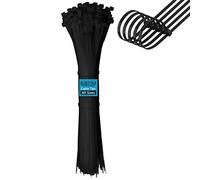 BIBTIM 100 bridas profesionales - 250 mm x 4.8 mm, clips de cable de manguera, bridas de nailon de gran tamaño, para cableado de oficina, hogar, exteriores y otros fines