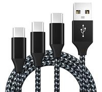 BIBTIM Cable Cargador USB C 3M, 3-Pack USB A a C 2.0 Rápida 3A Tejido 480 Mbps Transferencia de Datos Compatible con Samsung Galaxy Sony Xperia Huawei Pixel HTC