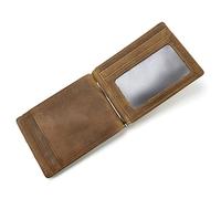 BIBTOO Billetera Delgada con Clip for Billetes for Hombre, Billetera de Viaje con Bolsillo Frontal con Bloqueo RFID y Tarjetero(A)