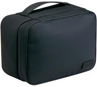 BIBTOO Bolsa protectora for guardar brochas, estuche a prueba de polvo, for viaje, maquillaje, gran capacidad, con correa de fijación, fácil de llevar, asa, color negro, talla única(Black)