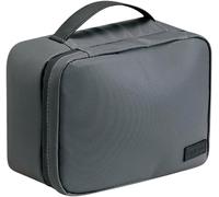 BIBTOO Bolsa protectora for guardar brochas, estuche a prueba de polvo, for viaje, maquillaje, gran capacidad, con correa de fijación, fácil de llevar, asa, color negro, talla única(Gray)