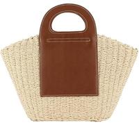 BIBTOO Bolso Hobo Informal de Paja Tejida de ratán(Beige)