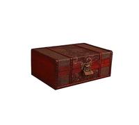 BIBTOO Caja de Almacenamiento de Joyas de Madera de Estilo Vintage Caja organizadora de Joyas con patrón de Madera Vintage(2,23x 16x 9.5cm)