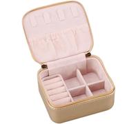 BIBTOO Caja de Almacenamiento de Joyas for Pendientes, Anillos y Pendientes de Cuero sintético con Cierre de Cremallera, fácil de Transportar, pequeña Caja de joyería(3)