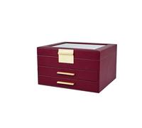 BIBTOO Caja de Almacenamiento for Relojes, Organizador Grande de Joyas con Espejo for Mujer, Estuche de Piel sintética.(2)