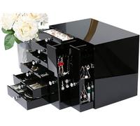BIBTOO Caja de Almacenamiento, joyero, joyero, Caja de Almacenamiento Grande, 8 cajones, Almacenamiento de Joyas, joyería ordenada, Caja de Almacenamiento de Material acrílico