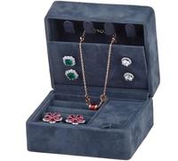 BIBTOO Caja de Almacenamiento, joyero, Organizador de Joyas, pequeño joyero, portátil, for Viajes, for Guardar Anillos y Joyas, de Tela de Franela, for Mujer, Estuche for Guardar Gafas.(2)