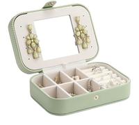 BIBTOO Caja de Almacenamiento portátil for Guardar Joyas, Collares, Pendientes, Anillos, Joyas de Mano, Enrejado