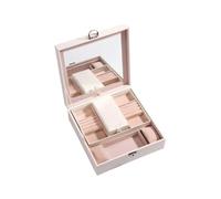 BIBTOO Caja de Cuero for Guardar Joyas con Organizador de Viaje pequeño for Pendientes, Anillos, Collares y Relojes