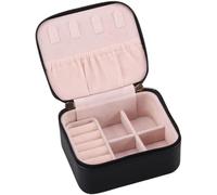 BIBTOO Caja de Cuero sintético for Guardar Pendientes, Anillos y Joyas, con Cremallera, fácil de Transportar, pequeña Caja de joyería.(3)