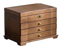 BIBTOO Caja de Madera Maciza for Anillos, joyero de Estilo Chino, con Cerradura, for Guardar Pendientes, Collares y Relojes, Regalo de Boda, Sencilla, Multicapa, for el hogar(1,2)