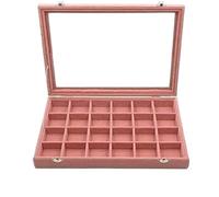 BIBTOO Caja de Terciopelo for Guardar Joyas con Tapa de Cristal, Ideal for exhibir Pendientes, Collares y Pulseras.(4,28 * 20 * 5cm)