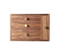 BIBTOO Caja for Anillos de Madera de Nogal Negro, Caja de Madera Maciza for Guardar Joyas con Espejo, Caja for Guardar Anillos con Grabado Hecho a Mano, Cajas for joyeros