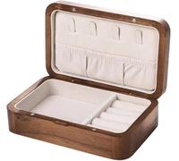 BIBTOO Caja for Anillos, joyero de Madera, for Guardar Anillos, Pendientes, Pulseras, Collares, colección Grande, Estilo Retro(2,1)