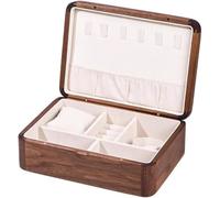 BIBTOO Caja for Anillos, joyero de Madera, for Guardar Anillos, Pendientes, Pulseras, Collares, colección Grande, Estilo Retro(3,1)
