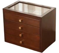 BIBTOO Caja for Anillos, joyero de Madera Maciza, Ligera, for Bodas, Retro, de Madera(1,3)