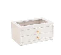 BIBTOO Caja for Anillos, joyero de Madera Maciza, Ligera, for Bodas, Retro, de Madera(2,1)