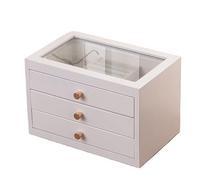 BIBTOO Caja for Anillos, joyero de Madera Maciza, Ligera, for Bodas, Retro, de Madera(2,2)