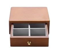 BIBTOO Caja for Anillos, joyero de Madera Maciza, Organizador de Pendientes, joyero, Caja organizadora for Anillos, joyero(2,2)
