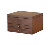 BIBTOO Caja for Anillos, joyero, Organizador de Maquillaje, Madera Maciza, for Guardar Collares, joyero de Gran Capacidad con Espejo, Cajas de Regalo for Anillos.