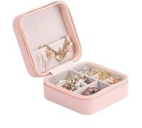 BIBTOO Caja organizadora de Joyas portátil for Guardar Pendientes, Collares y Otras Joyas pequeñas for Mujer.