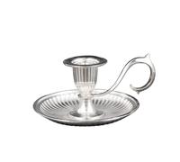 BIBTOO Candelabro cónico de Metal con asa, Soporte de Vela de un Solo Cabezal for decoración de Mesa de Comedor y hogar.(Silver)