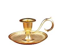 BIBTOO Candelabro cónico de Metal con asa, Soporte de Vela de un Solo Cabezal for decoración de Mesa de Comedor y hogar.