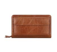 BIBTOO Cartera for Hombre, Cartera Larga de Piel de Vaca con Doble Cremallera, Clip for Billetes, Monedero for Hombre