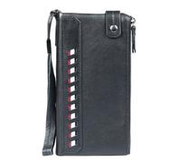 BIBTOO Carteras de Cuero for Hombres, tarjeteros, billeteras Delgadas, Carteras largas for Hombres, la Mejor opción(Black)
