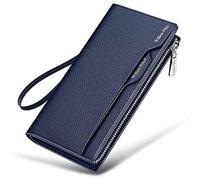 BIBTOO Carteras de Lujo exquisitas de OLOTU, Tarjetero extraíble, Carteras de Cuero Genuino for Hombres, Carteras de Cuero con Correa for teléfono y Tarjetas de crédito, billeteras Plegables(Black2)