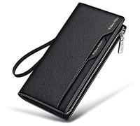 BIBTOO Carteras de Lujo exquisitas de OLOTU, Tarjetero extraíble, Carteras de Cuero Genuino for Hombres, Carteras de Cuero con Correa for teléfono y Tarjetas de crédito, billeteras Plegables(Blue)