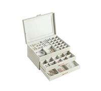 BIBTOO Estuche for Joyas, Caja for Anillos, Caja for Guardar Joyas con Tapa Transparente, Organizador de cajones de Doble Capa for Pendientes, Anillos, Collares, Caja organizadora for Joyas(1)