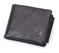 BIBTOO Exquisitas Carteras Vintage de Tres Pliegues con Bolsillo for Monedas, monederos Unisex de Cuero Genuino for Hombre, Carteras de diseño de Piel de Vaca con Ranuras Ocultas for Tarjetas