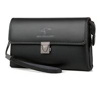 BIBTOO Exquisite Anti-Theft Code Lock Purses Zipper Leather Durable Wallet Men's Clutch Bags Vintage Phone Premium Billfold Organizer Wallets(A)