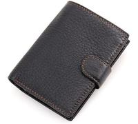 BIBTOO Exquisite Wallet Men Leather Multifunction Purses Small Card Holder Vintage Male Large Capacity Billfold Pocket Organizer Wallets(Black)