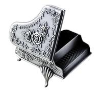 BIBTOO Joyero con Estante for Piano, Organizador de Joyas, Mini joyero de Metal Retro, Adornos de Escritorio, Regalo de cumpleaños Personalizado