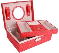 BIBTOO Joyero de 2 Capas, Organizador Multifuncional de Cuero con asa, Organizador de Collares, Caja de Almacenamiento de Joyas, Organizador de Joyas(3)