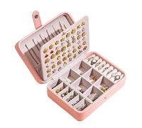 BIBTOO Joyero de Cuero sintético, Estuche de Viaje for Joyas, Organizador portátil for Guardar Pendientes de niña, Regalo(3)