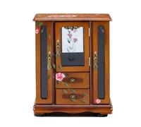 BIBTOO Joyero de Madera Estilo rústico, Multifuncional, con cajón for exhibir Joyas, Organizador de Joyas, Regalo de Boda.